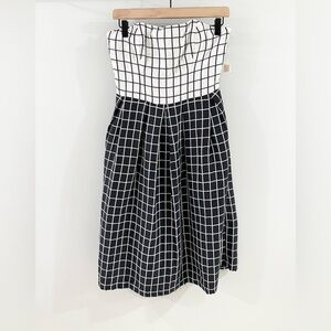 NWT Hutch Grid Midi Dress Black & White Size 6